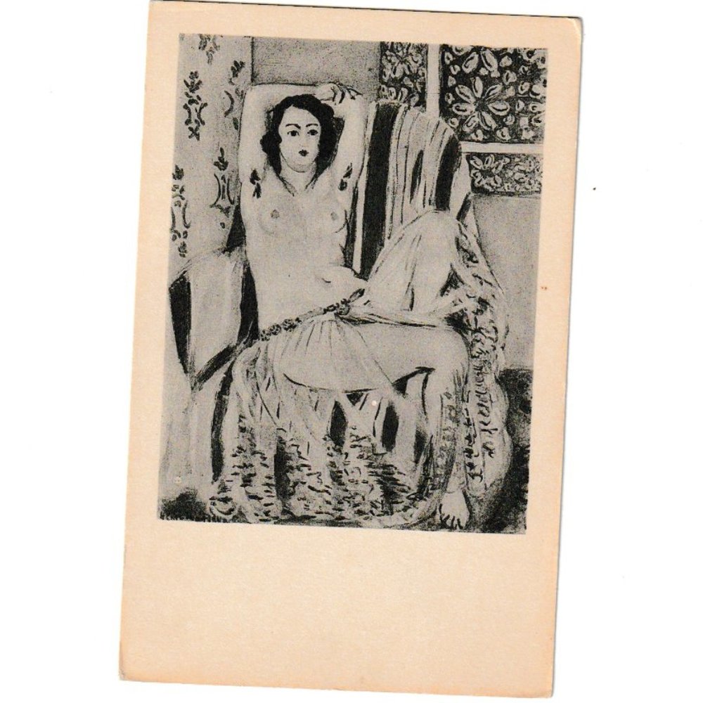 Vintage 1950s Post Card Matisse Nude Portrait